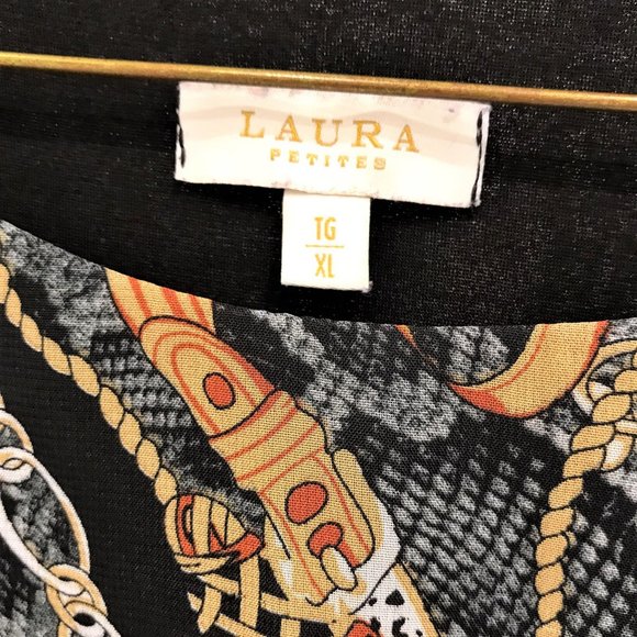 Laura Petites Asymmetrical 3/4 Sleeve Top Size XL - Picture 6 of 6